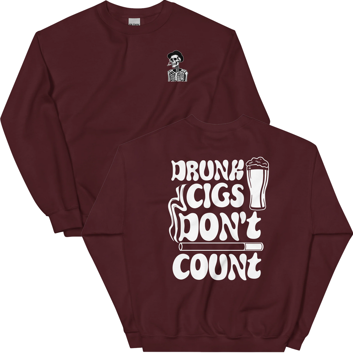 Drunk Cigs Dont Count Crewneck Midwest Vs Everybody 