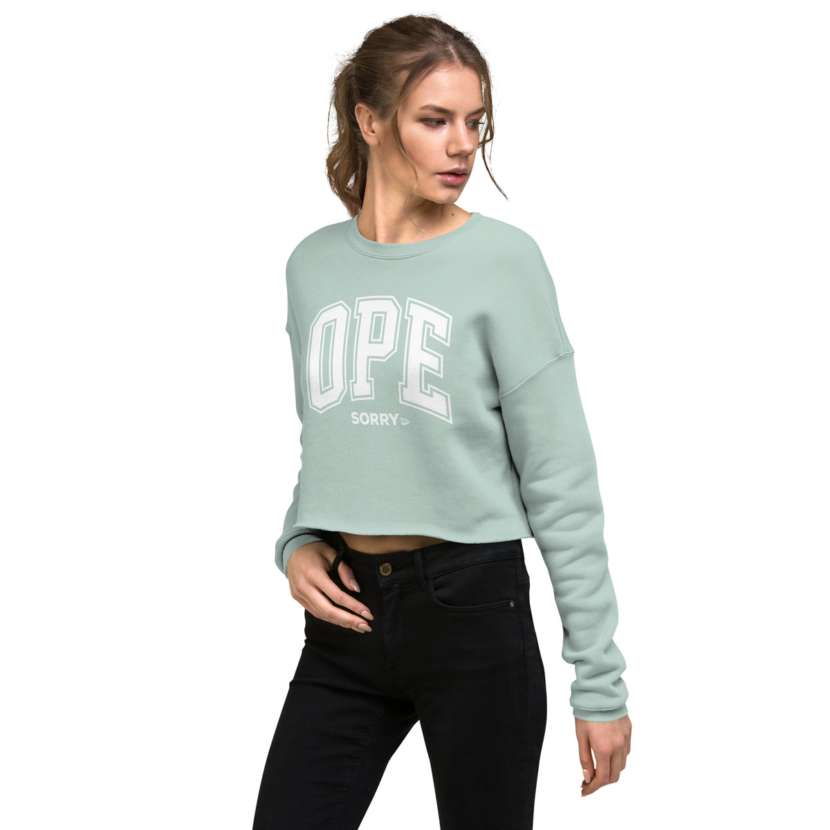 Cropped college online sweatshirt