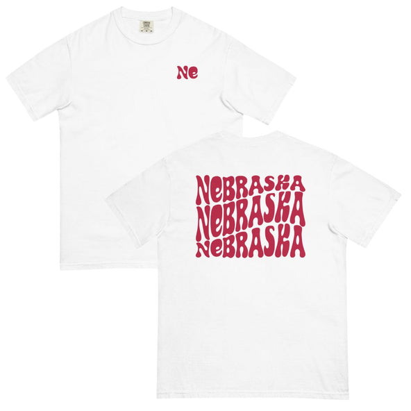 Nebraska Wavy Text Comfort T-image