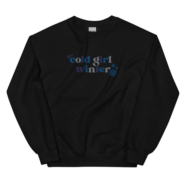 Embroidered Cold Girl Winter Crewneck