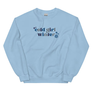 Embroidered Cold Girl Winter Crewneck