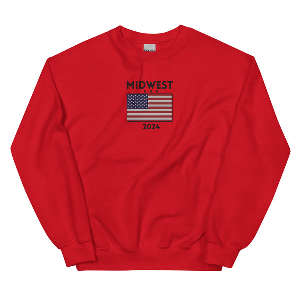 Embroidered Midwest USA 2024 Crewneck