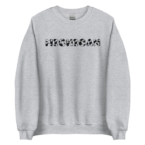 Michigan Cow Print Crewneck