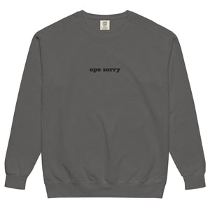 Pepper Comfort Crewneck - Embroidered Ope Sorry