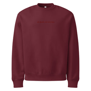 Maroon Oversized Crewneck - Embroidered All Good No Worries