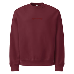 Maroon Oversized Crewneck - Embroidered Ope Sorry