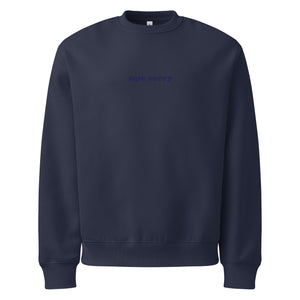 Navy Oversized Crewneck - Embroidered Ope Sorry
