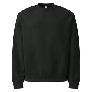 Black Oversized Crewneck - Embroidered Ope Sorry