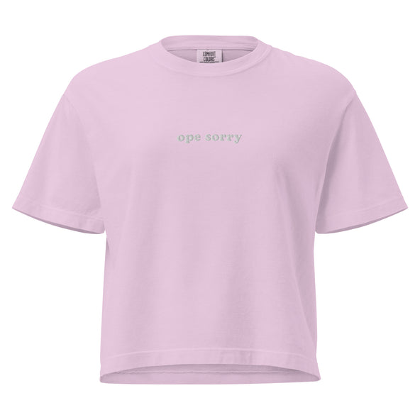 Orchid Womens Boxy Tee - Embroidered Ope-image
