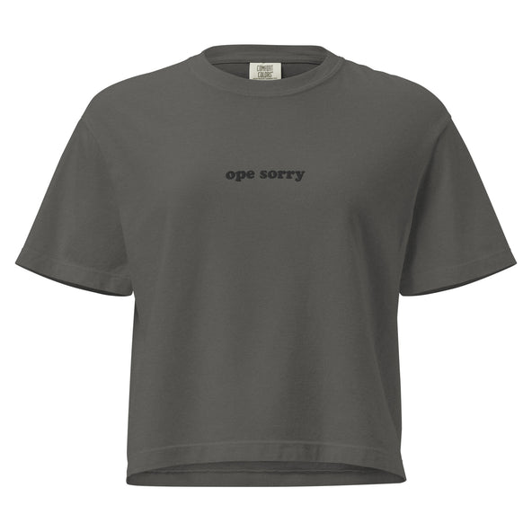 Pepper Womens Boxy Tee - Embroidered Ope Sorry-image