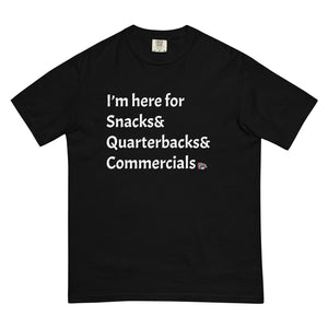 Snacks& Quarterbacks& Commercials Comfort T