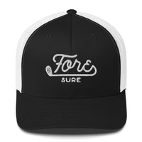 Fore Sure Golf Logo Netted Trucker