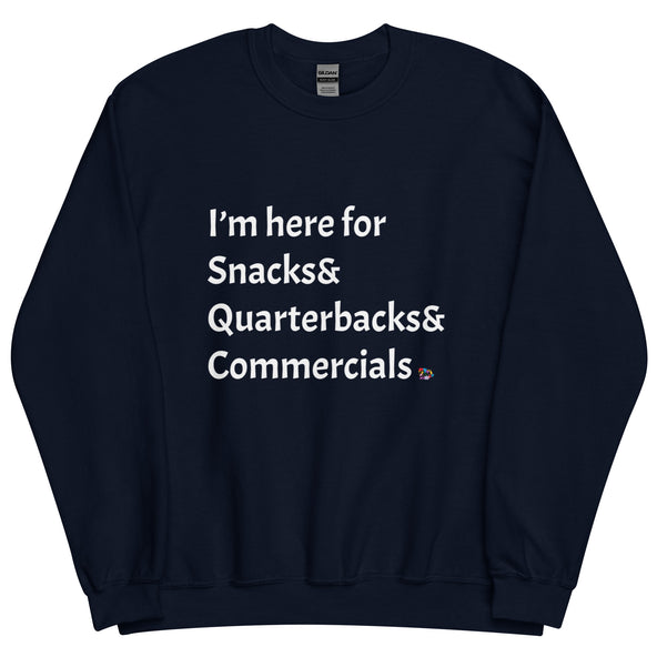 Snacks& Quarterbacks& Commercials Sweatshirt-image