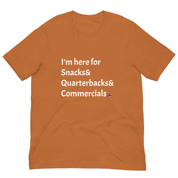 Snacks&Quarterbacks&Commercials T-Shirt-image