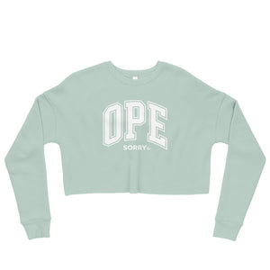 Ope Sorry College Ruled Cropped Sweatshirt