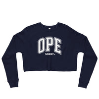 Ope Sorry College Ruled Cropped Sweatshirt